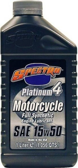 Spectro Platinum 4 Synthetic Motorcycle Oil for Four-Stroke Engines 15W-50 1lt