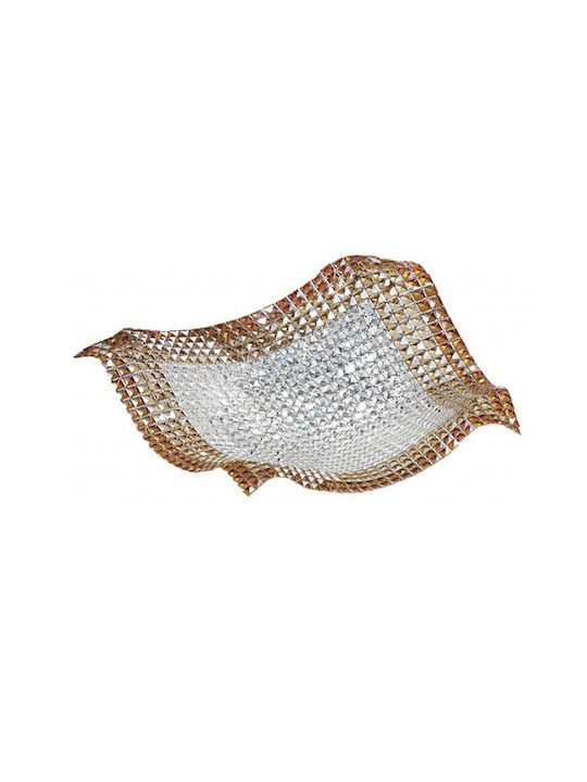 Fan Europe Rumba 9Φ in Amber Ceiling Mount Light 72cm Honey with Socket G9 with Crystals