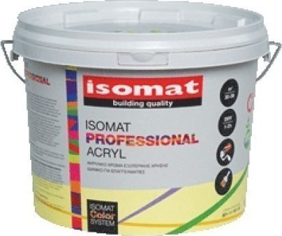 Isomat Professional Acryl Plastic Acrilyc Paint for Exterior Use White 3lt