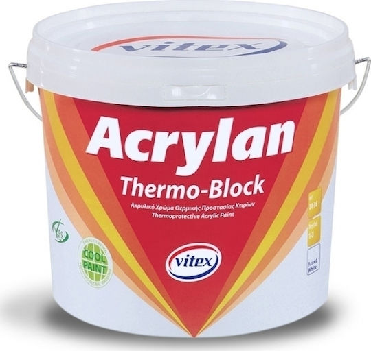 Vitex Acrylan Thermoblock Plastic Thermal insulation Acrilyc Paint for Exterior Use White 3lt