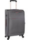 Diplomat Large The Athens Collection Large Fabric Gray Suitcase with 4 Wheels Height 78cm