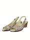 Boxer Women's Leather Ankle Strap Platforms Beige