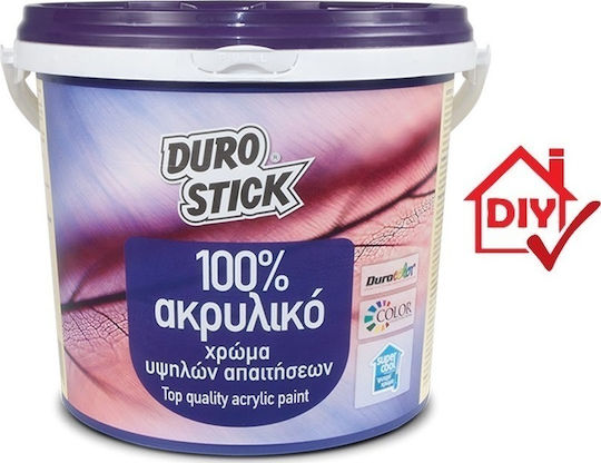 Durostick 100% Acrylic Plastic Acrilyc Paint for Interior and Exterior Use White 10lt