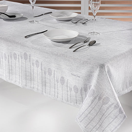 Saint Clair Καρέ 1007 Αλέκιαστο Silver 145x145εκ.
