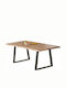 Lizard Tisch Speisesaal aus Massivholz & Metall Natürlich 200x95x75cm