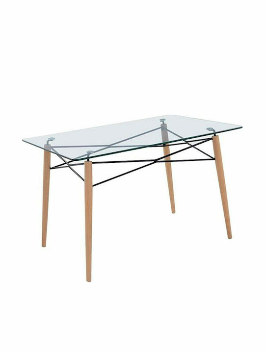 Art Tisch Küche mit Glasoberfläche 120x80x74cm