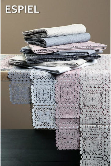 Espiel Checkered with Lace White 135x135cm