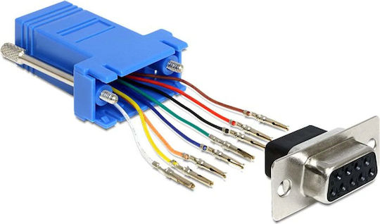 DeLock Μετατροπέας Serial female σε RJ-45 female Μπλε 1τμχ 65430