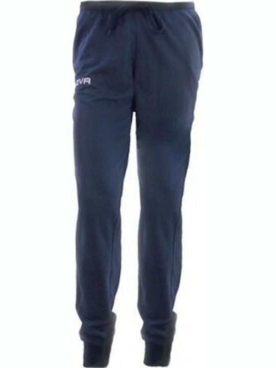 Givova Men's Sweatpants with Rubber Blue