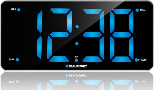 Blaupunkt CR15WH Επιτραπέζιο Ψηφιακό Ρολόι LCD με Ξυπνητήρι & Ραδιόφωνο Λευκό