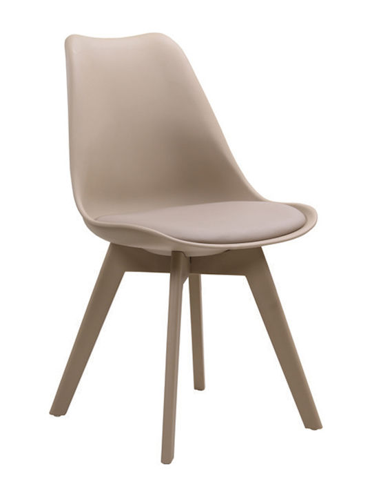 Martin-II Kitchen Polypropylene Chair Beige 52x49x82cm 2pcs