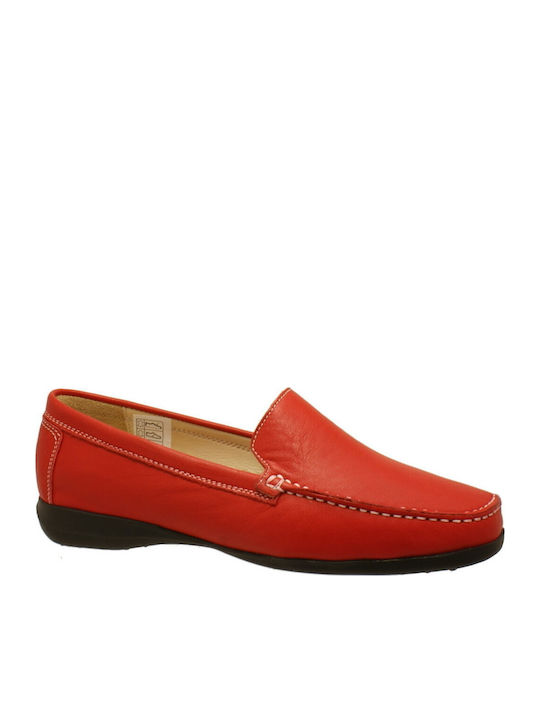 Safe Step Leather Women's Moccasins in Red Color