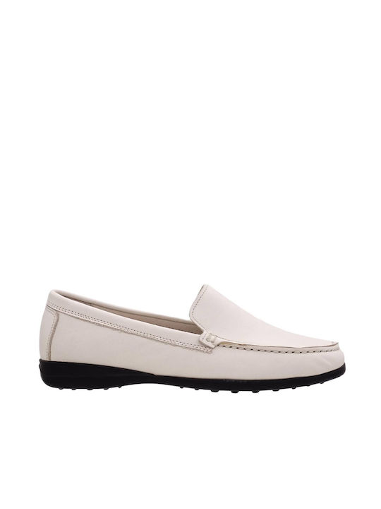 Safe Step 153 Leather Women's Moccasins in White Color