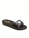 Sunshine 800Α Leather Women's Flat Sandals Anatomic in Black Color