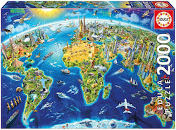 Puzzle World Landmarks Globe 2D 2000 Κομμάτια