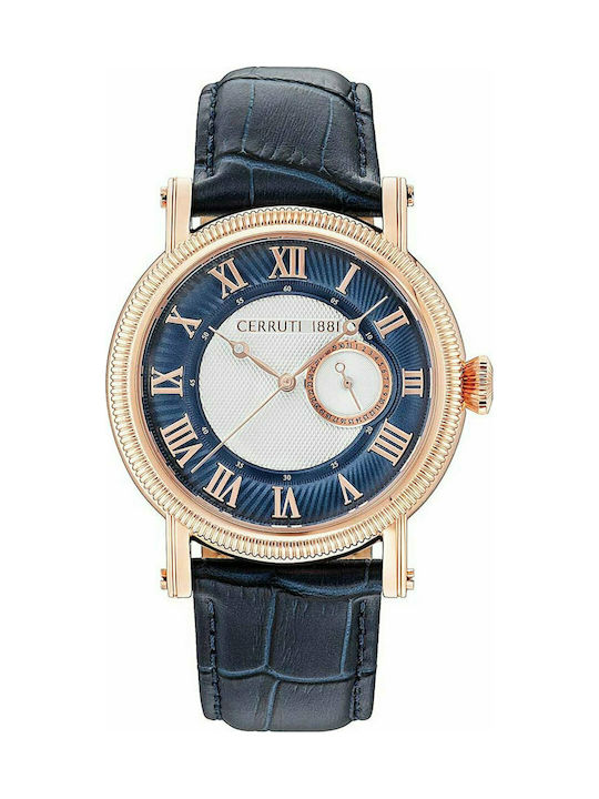 Cerruti Watch Battery with Blue Leather Strap CRA153SR03BL