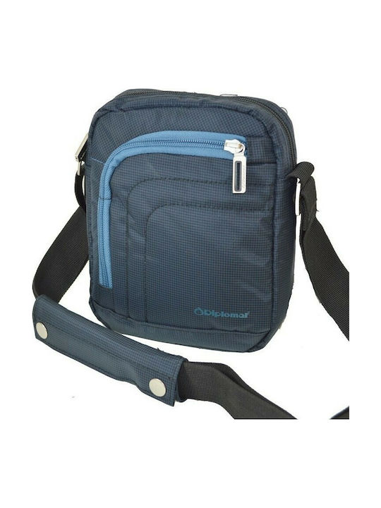 Diplomat LC863 Ανδρική Τσάντα Ώμου / Χιαστί σε Μπλε χρώμα
