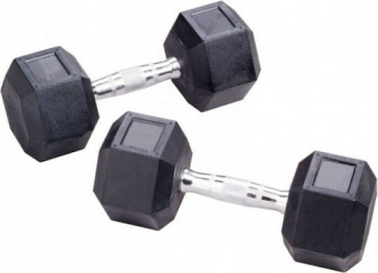 Toorx Hexagonal Rubber Dumbbell Rubber Hexagon Dumbbell 1 x 12.5kg