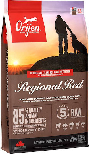 Orijen Regional Red 11.4kg Ξηρά Τροφή Σκύλων χωρίς Σιτηρά με Βίσωνα, Αρνί και Μοσχάρι