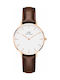 Daniel Wellington Classic Petite Bristol Часовник с Кафяв Кожена Каишка