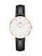 Daniel Wellington Classic Petite Sheffield Women's Watch with Black Leather Strap