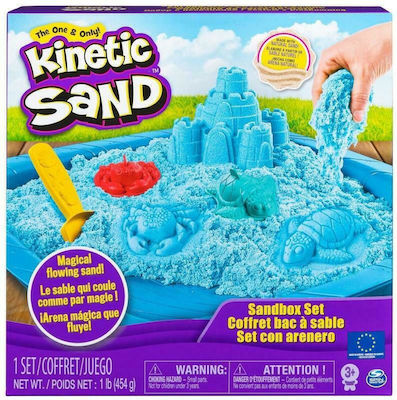 Spin Master Construction & Building Toy with Sand Kinetic Sand Sandbox Set Blue Kid 3++ years