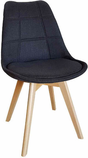 Bianca Dining Room Fabric Chair Dark Gray 49x53x82cm