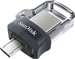 Sandisk Ultra Dual Drive M3.0 16ГБ USB 3.0 Стик с връзка USB-A & micro USB-B Черно