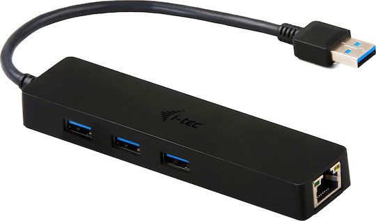 i-tec USB-Hub 3 Anschlüsse USB 3.0 mit Anschluss an einen Computer USB-A Ethernet