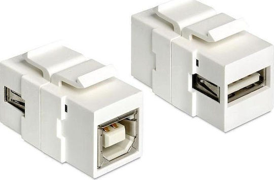 DeLock Конвертор USB-B женски към USB-A женски Бял 1 брой 86320
