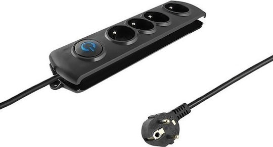 Qoltec Power Strip with Surge Protection 4 Positions with Switch and Cable 1.5m