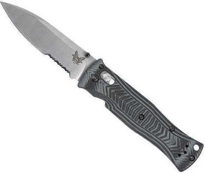 Benchmade S Pocket Knife Black with Blade made of Steel in Sheath