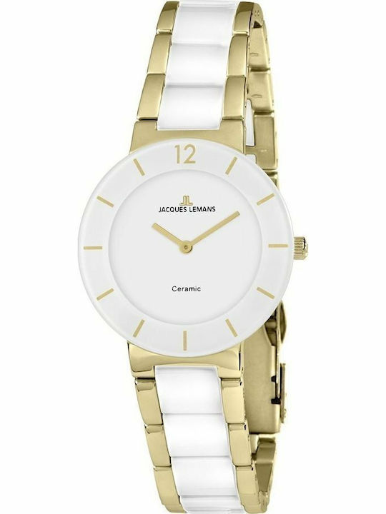 Jacques Lemans Jacques Lemans Women's Watch Battery with White Metal Strap