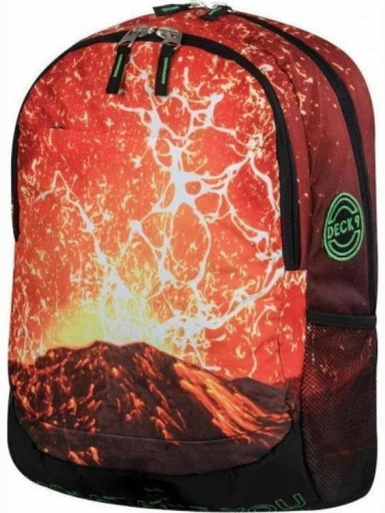 Deck 9 Double Beast School Bag Backpack Junior High-High School in Red color 25lt