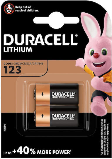 Duracell Ultra Μπαταρίες Λιθίου CR123 3V Μιας Χρήσης (Long Life) 2τμχ