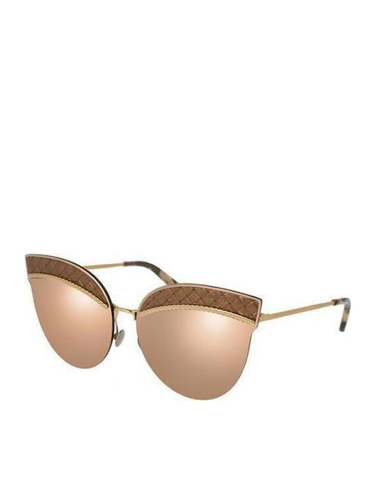 Bottega Veneta Γυναικεία Γυαλιά Ηλίου με Χρυσό Μεταλλικό Σκελετό BV0101 004