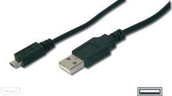 Digitus AK-300127-018-S Regular USB 2.0 σε micro USB 1.8m Μαύρο