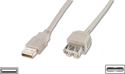 Digitus AK-300200-030-E USB 2.0 USB-A male σε USB-A female Λευκό 3m