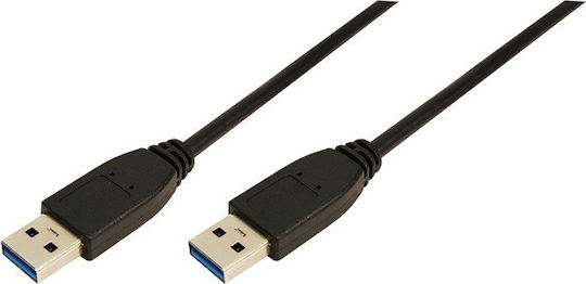 LogiLink USB 2.0 Кабел USB-A мъжки - USB-A мъжки Черен 1м CU0038