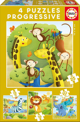 Детски Пъзел Wild Animals за 3++ Години 12бр Educa