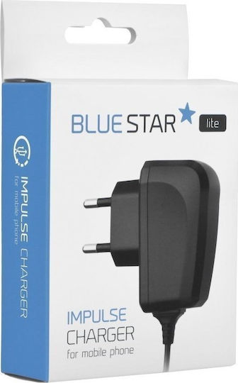 Blue Star Ladegerät mit integriertem Kabel Micro-USB Schwarzs (5901737411532)
