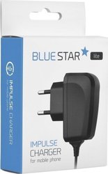 Blue Star Φορτιστής με Ενσωματωμένο Καλώδιο micro USB Μαύρος (5901737411525)