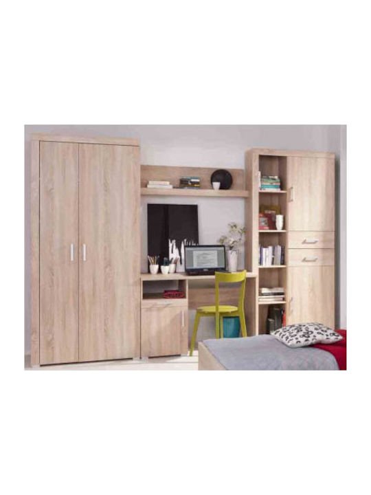 Damis Wohnzimmer Vitrine aus MDF Sonoma 90.5x35x203cm