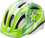 Ked Meggy Green Stars Παιδικό Κράνος για Ποδήλατο Πόλης Πράσινο με Ενσωματωμένο Φωτάκι LED
