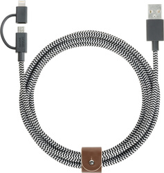 Native Union Braided USB to Lightning / micro USB Cable Γκρι 2m (Belt Twinhead)