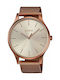 Casio Standard Rose Watch with Brown Metal Bracelet