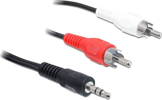 DeLock Καλώδιο Ήχου 3.5mm male - RCA male Μαύρο 3m 84942