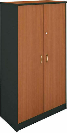 În picioare pe podea de Birou cu încuietoare Gri închis / Cireș 80x40x172cm În picioare pe podea de Birou cu încuietoare Gri închis / Cireș 80x40x172cm