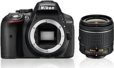 Nikon DSLR Aparat foto D5300 Cadru de recortare Kit (EF-S 18-135mm F3.5-5.6 IS USM + adaptor Wi-Fi W-E1)Kit (AF-P DX 18-55mm F3.5-5.6G VR + AF-P DX 70-300mm F4.5-6.3G ED VR)Kit (HD DA 18-50mm F4-5.6 DC WR RE + DA 50-200mm F4-5.6 ED WR) Negru