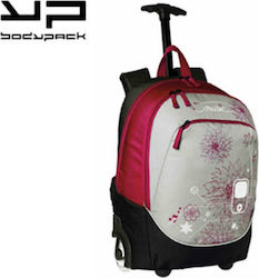 Bodypack Music με Φωτιζόμενα Ροδάκια Σχολική Τσάντα Τρόλεϊ Δημοτικού σε Γκρι χρώμα Μ32 x Π20 x Υ45cm